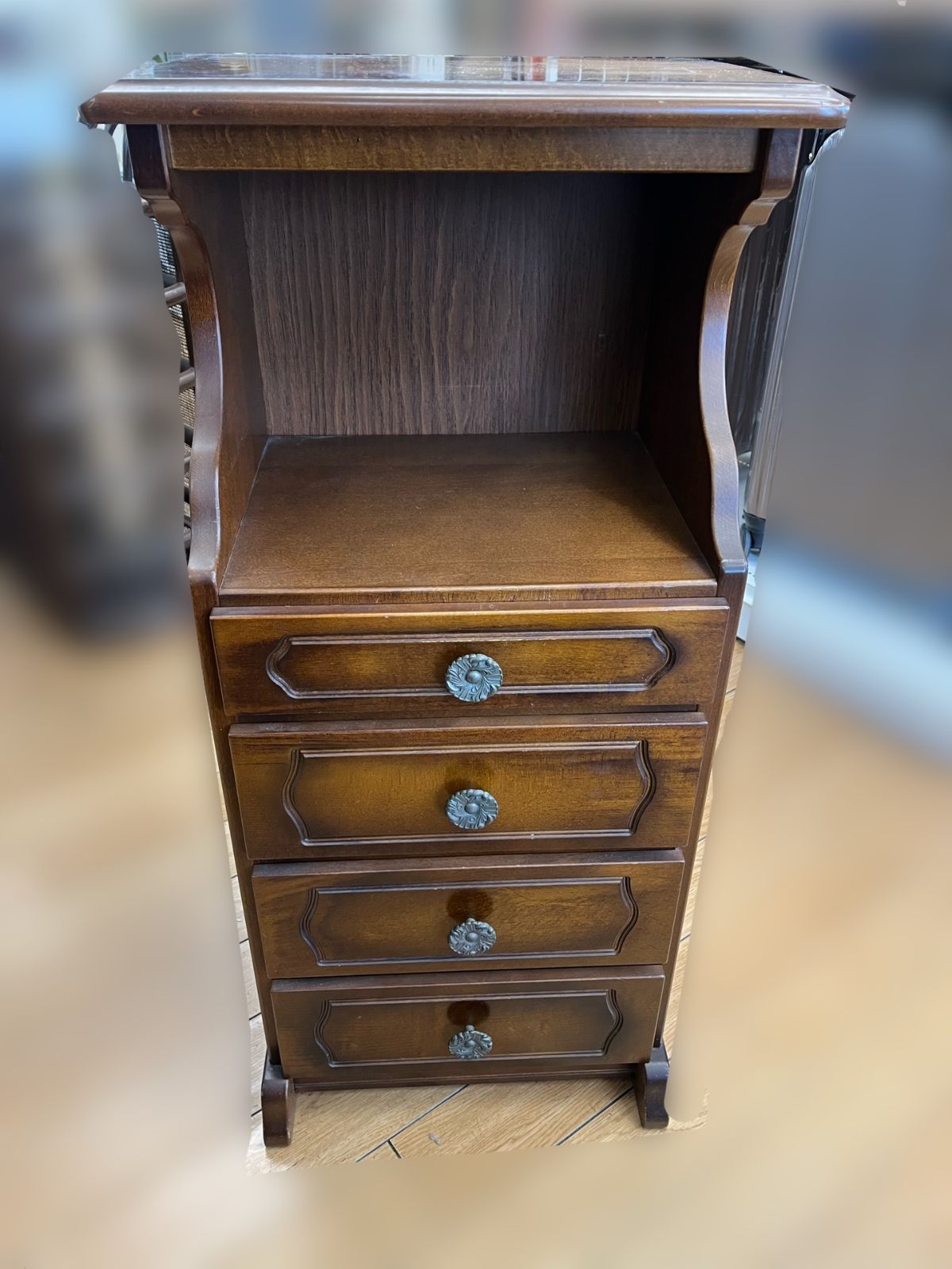 リユースの Karimoku カリモク コロニアル 電話台 花台 管理1205 01