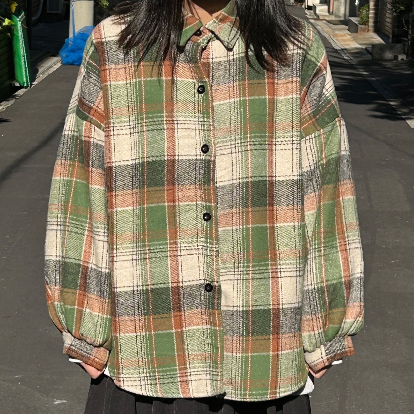 裏ボアチェック柄アウターシャツ(13769671) - メルカリ