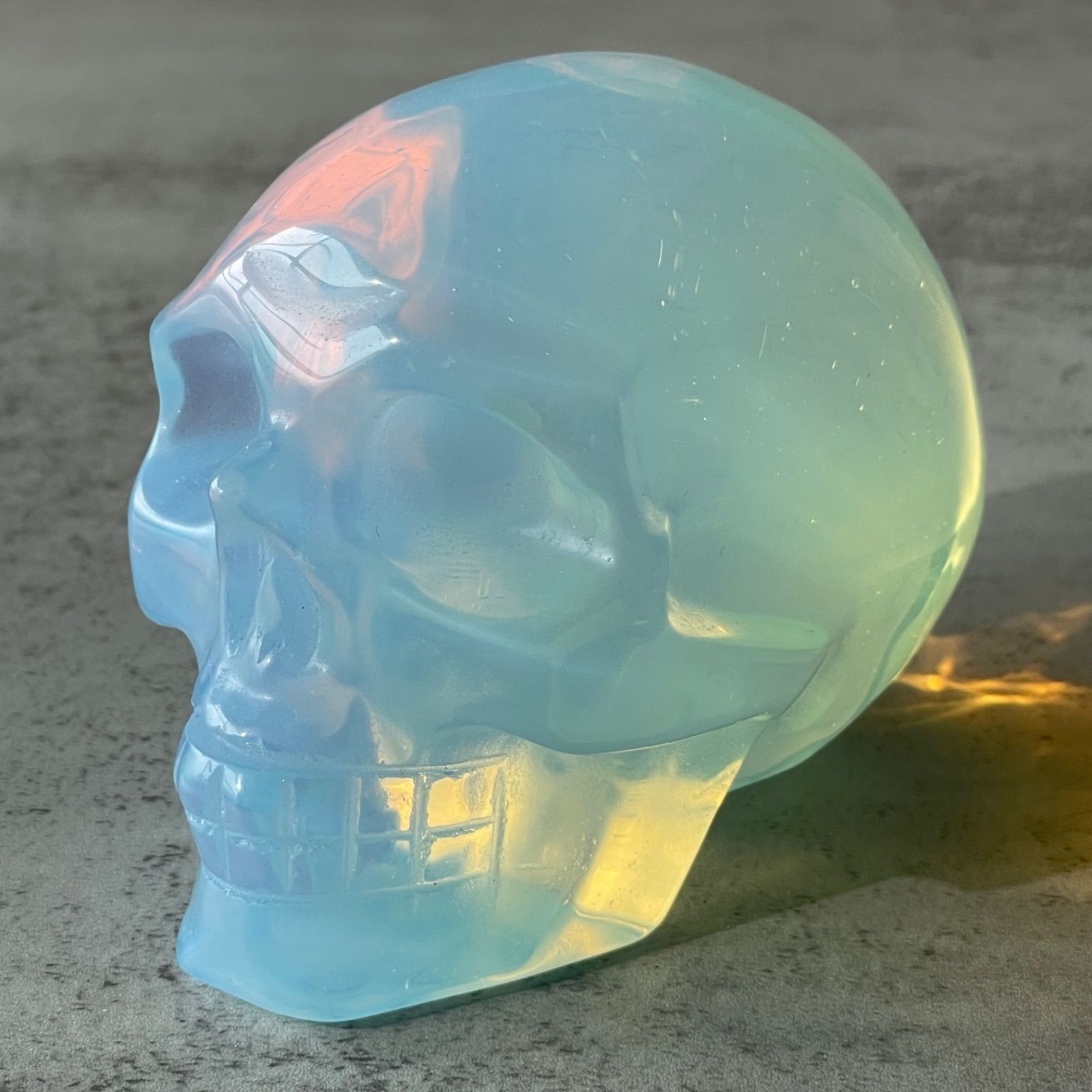 入手希少ロシア産　天然オパリン　オパライト鉱石　オパールガラス　スカル手掘り2体 豊富な，新作登場 Opalite オパライト|skull スカル|天然石
