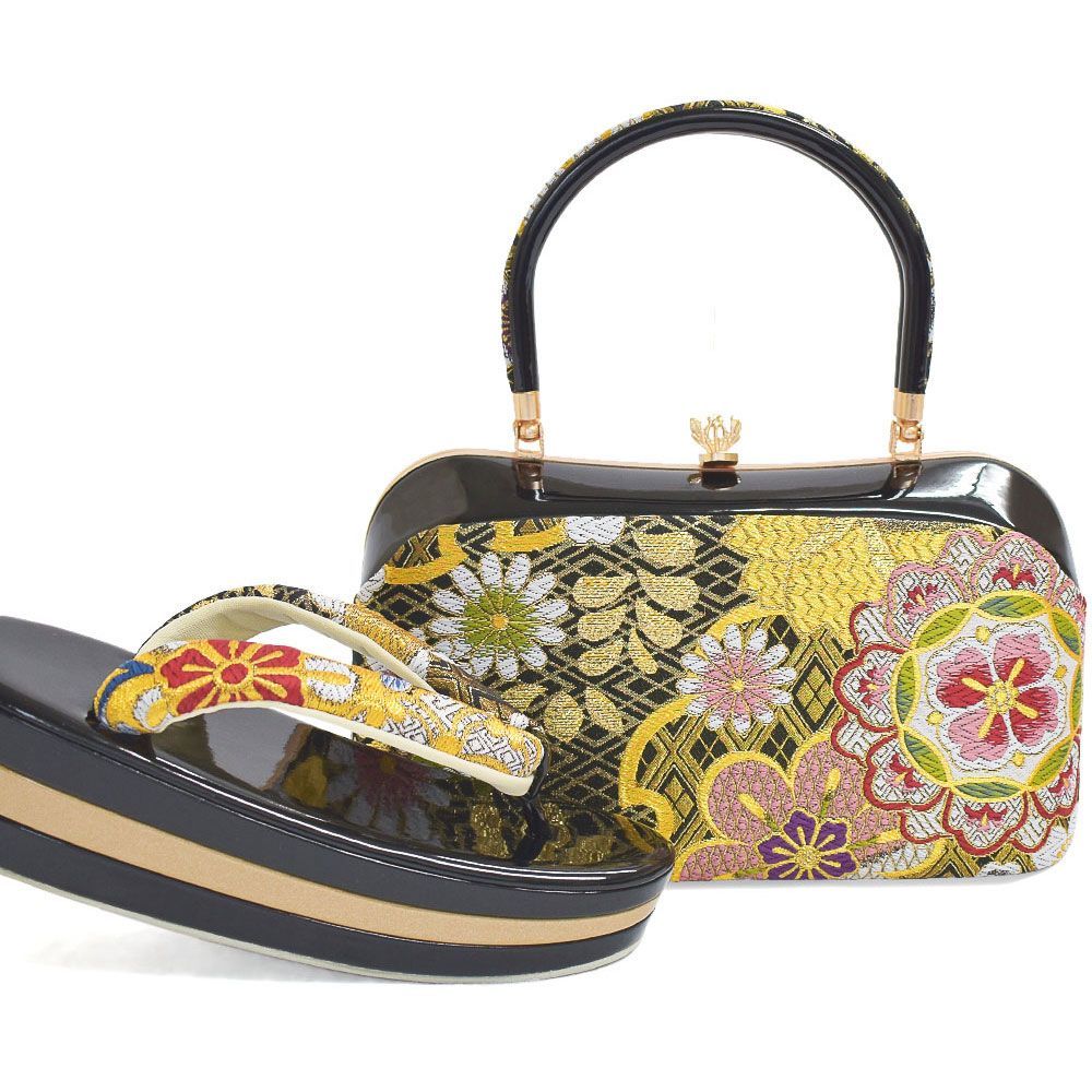 成人式 草履バッグセット Mサイズ 帯地使用 ms-2123