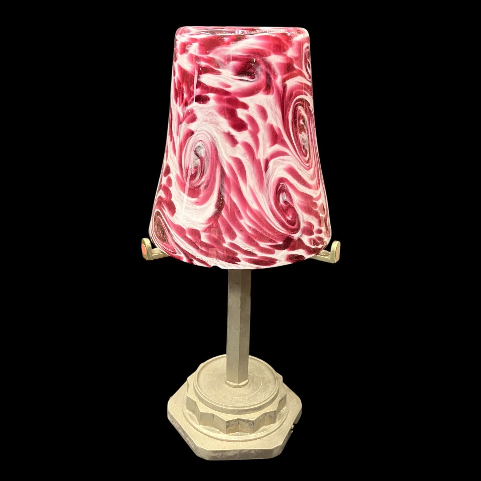 アールデコ調 スワールガラス 卓上ランプ