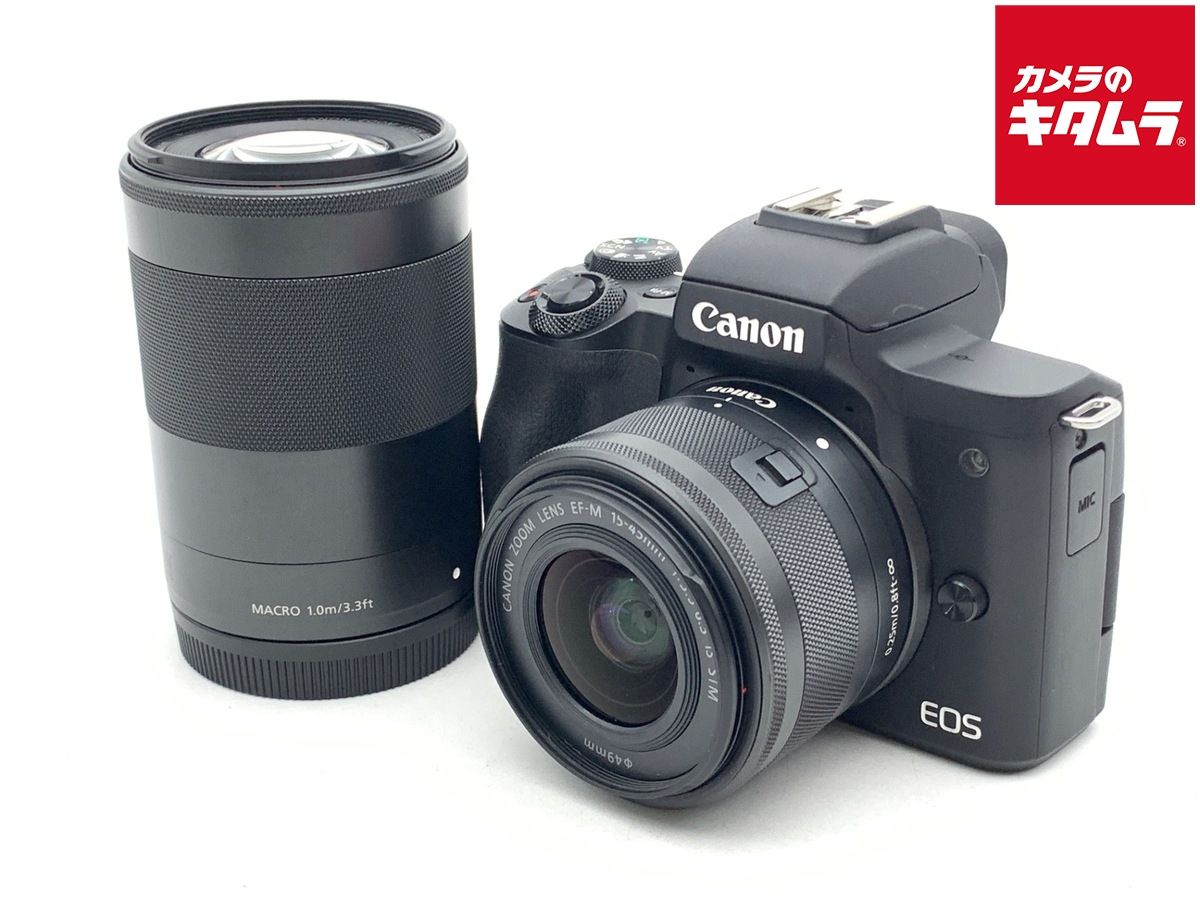 並品 キヤノン EOS Kiss M 2 ダブルズームキット ブラック