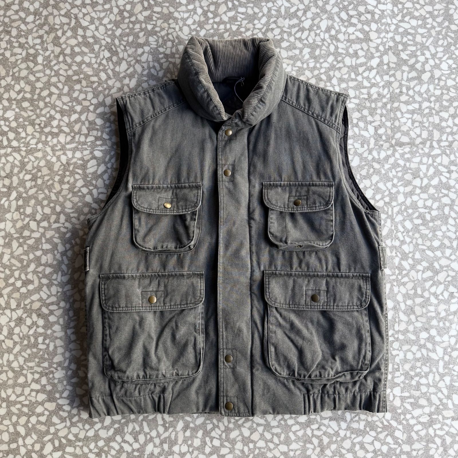 Eddie Bauer 90’s- down vest size L エディーバウアー ダウンベスト 中綿 マルチポケット 古着 アウトドア レイヤード