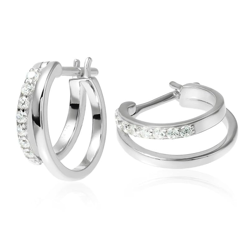 【新品】 ベリモ ピアス 金属アレルギー対応 レディース リングピアス フープピアス ジルコニア シンプル 合わせやすい S925 シルバー 1