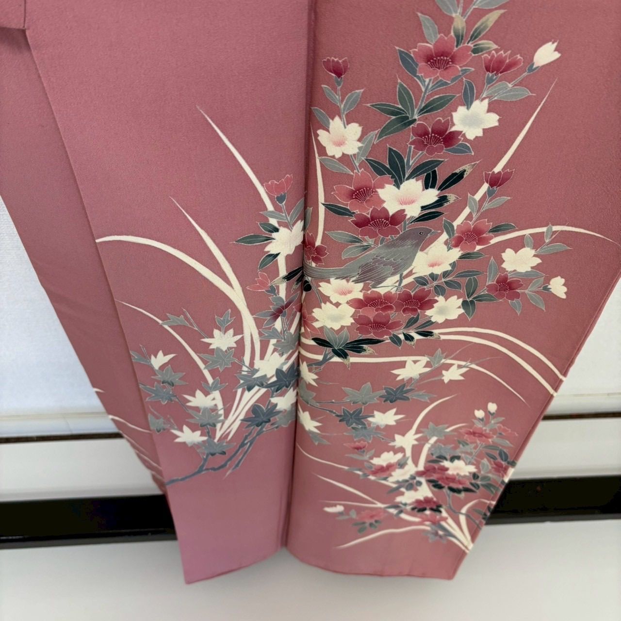 付下げ 友禅 鳥に花 紋無し 訪問着 正絹 着物 MK-1955 - メルカリ