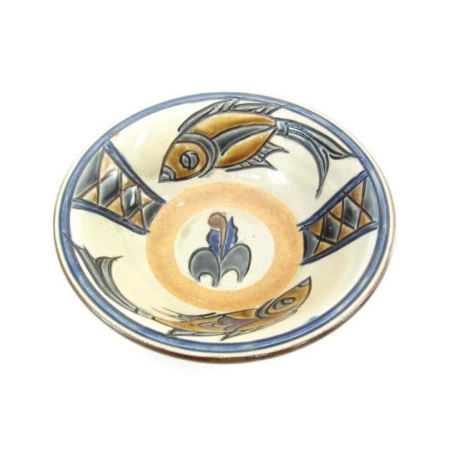 宮城須美子 やちむん 魚紋 器 皿 そば器 琉球 ∠UK1982 - メルカリ