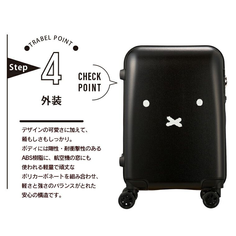 新品】ミッフィー キャリーケース Sサイズ 30L ファスナー スーツ