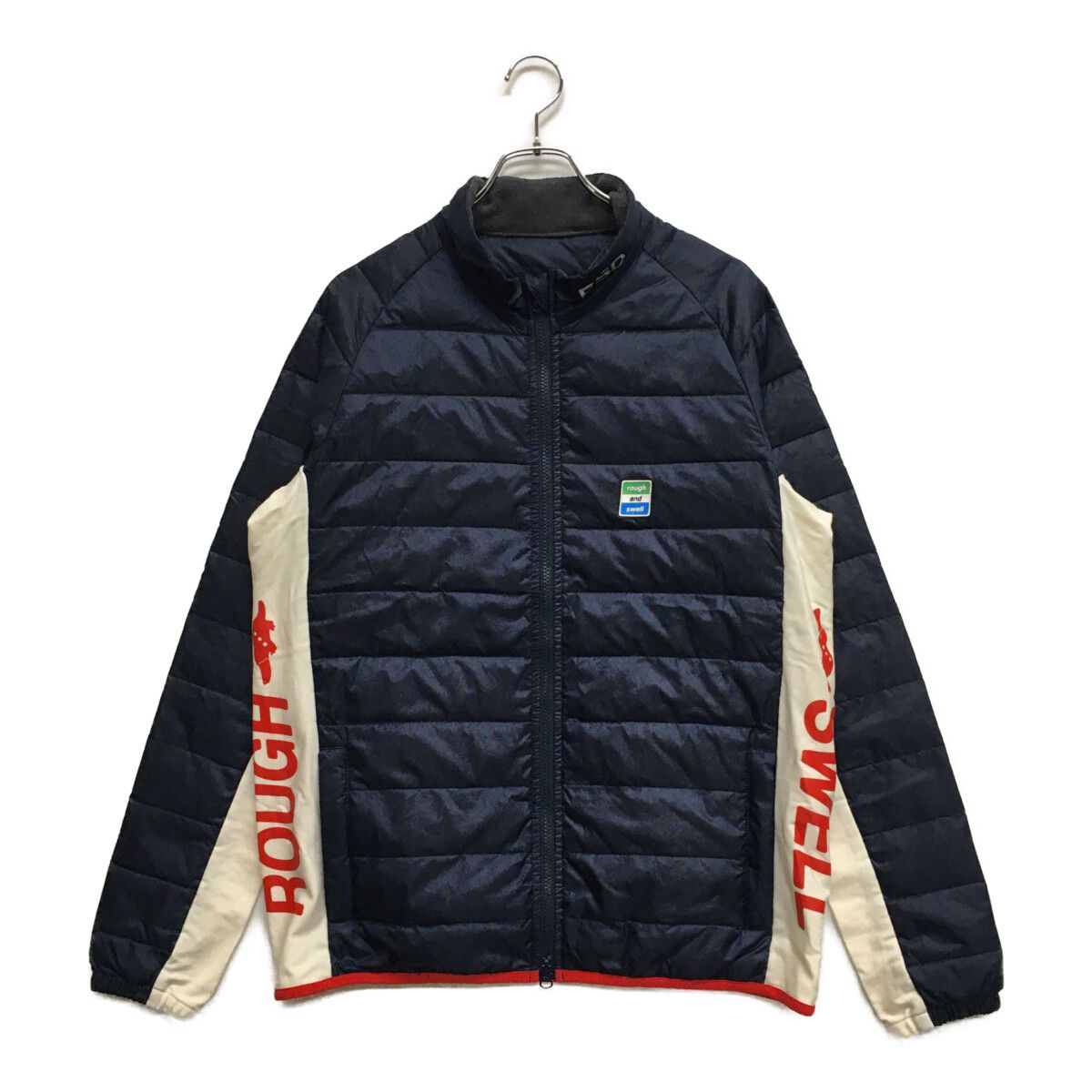 メンズ ラフ＆スウェル rough-swell ダウンジャケット L 紺 ネイビー ダブルジップ