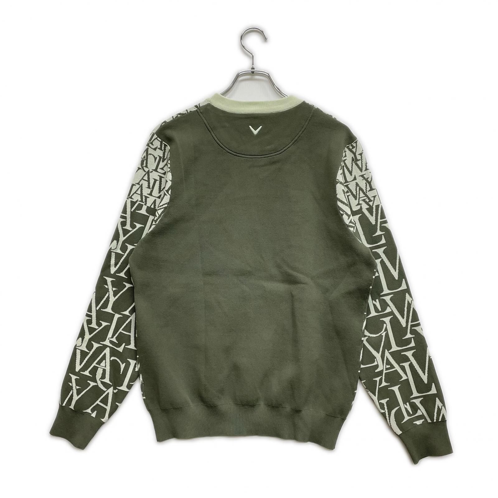 Callaway オリーブグリーン ロゴセーター L 中古 メンズ キャロウェイ Callaway セーター L 緑系 グリーン系 ジャ