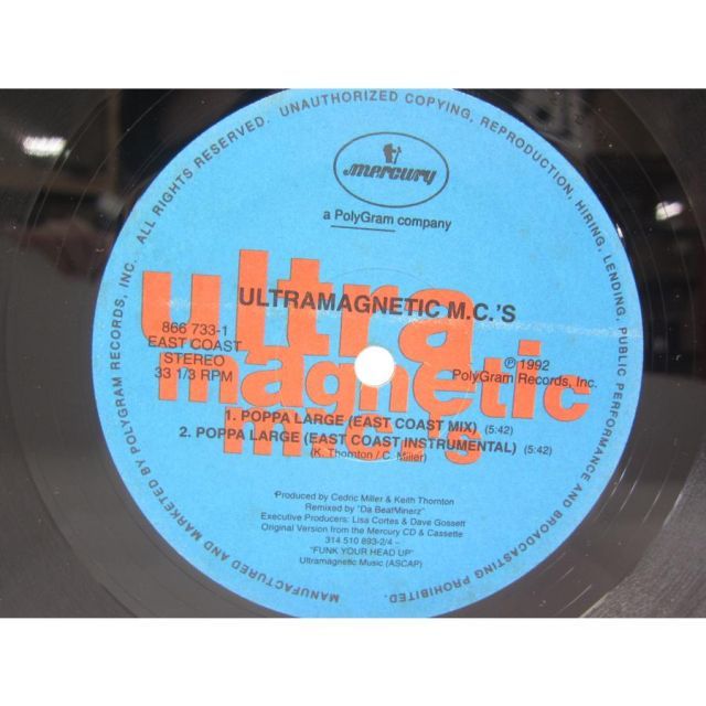 ULTRAmagnetic MC'S POPPA LARGE(USオリジナル) レコード ∠UV3014
