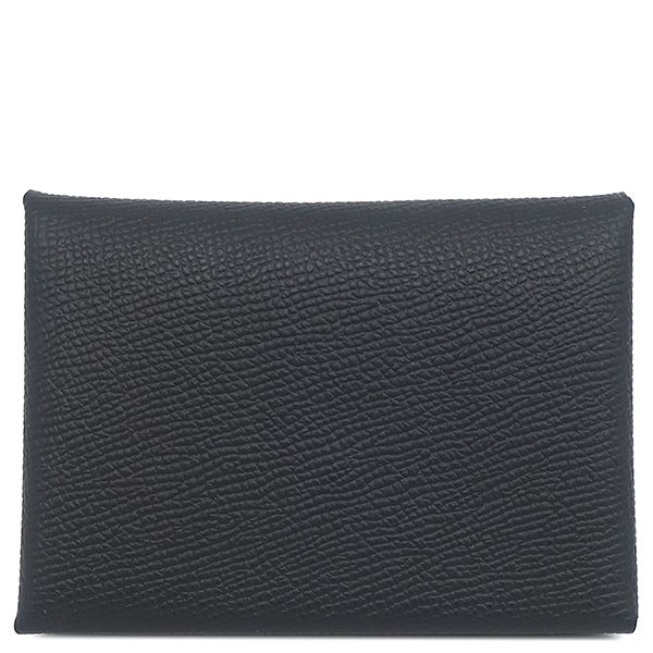 エルメス HERMES カードケース カルヴィ デュオ ヴォーエプソン ブラック シルバー金具 黒 フラグメントケース B刻印 製 箱