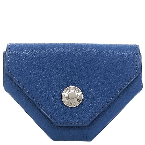 極美品 エルメス ルヴァンキャトル シェーブル ケース ユニセックス エルメス HERMES コインケース ルヴァンキャトル シェーブル ブルー系