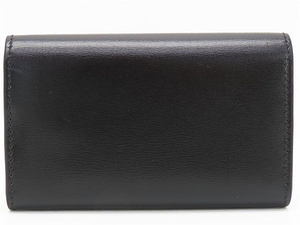 超 セリーヌ CELINE トリオンフ シャイニーカーフスキン 6連 キーケース キーリング キーホルダー キーリング付き ブラック ゴールド金具 カーフスキン 38 NO