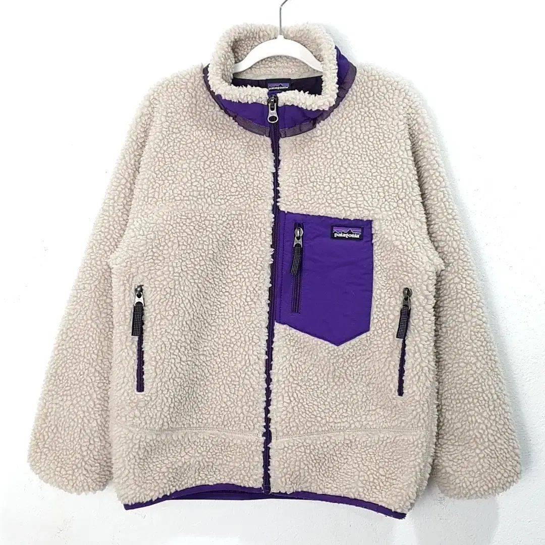 S 7-8歳 patagonia レトロ フリースジップアップ キッズ