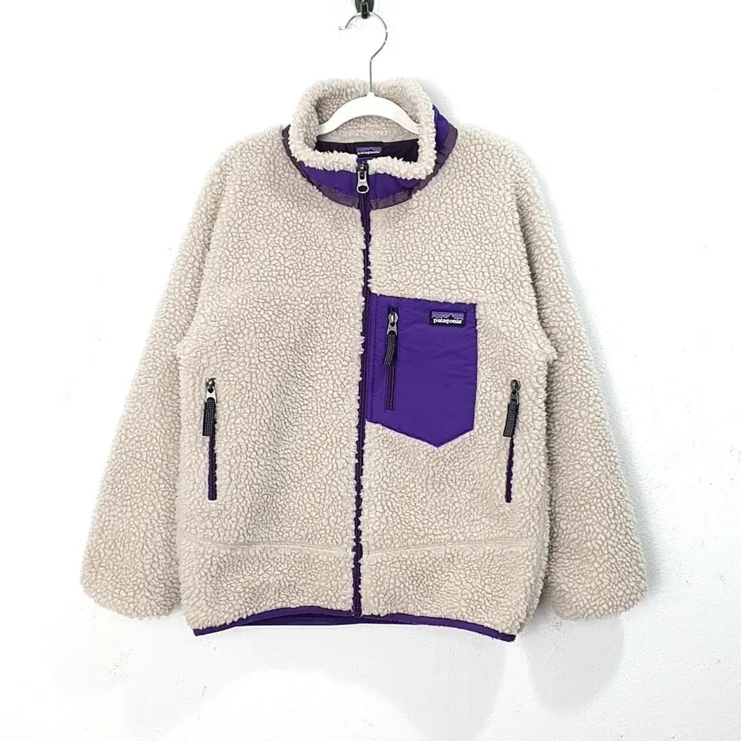 S 7-8歳 patagonia レトロ フリースジップアップ キッズ
