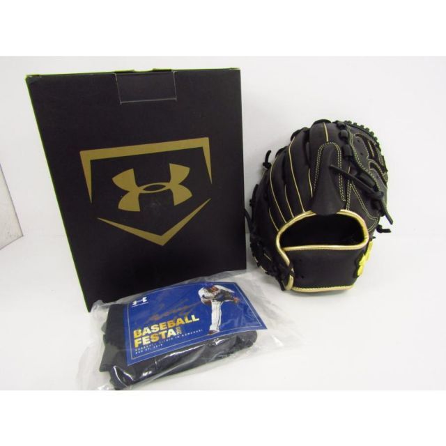 UNDER ARMOUR 山崎康晃モデル 一般軟式グローブ YB 19 投手用右投げ サインカード 袋 外 生産品 ∩SP 9876