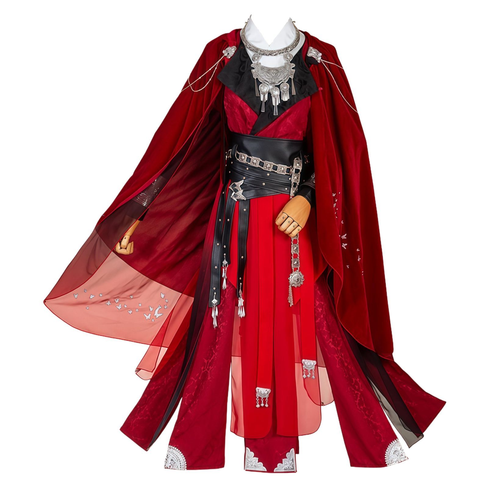 天官賜福 花城 鬼王 コスプレ衣装 ウィッグ 眼帯付き 血雨探花 漢服 cosplay イベンド コスチューム ステージ服 仮装 イベント ハロ