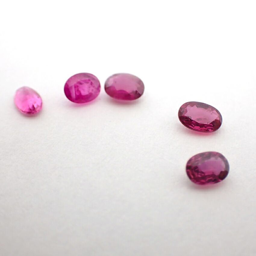 購入 天然ルビー/ルース/5PC/1.664ct/鑑定済///j108-24