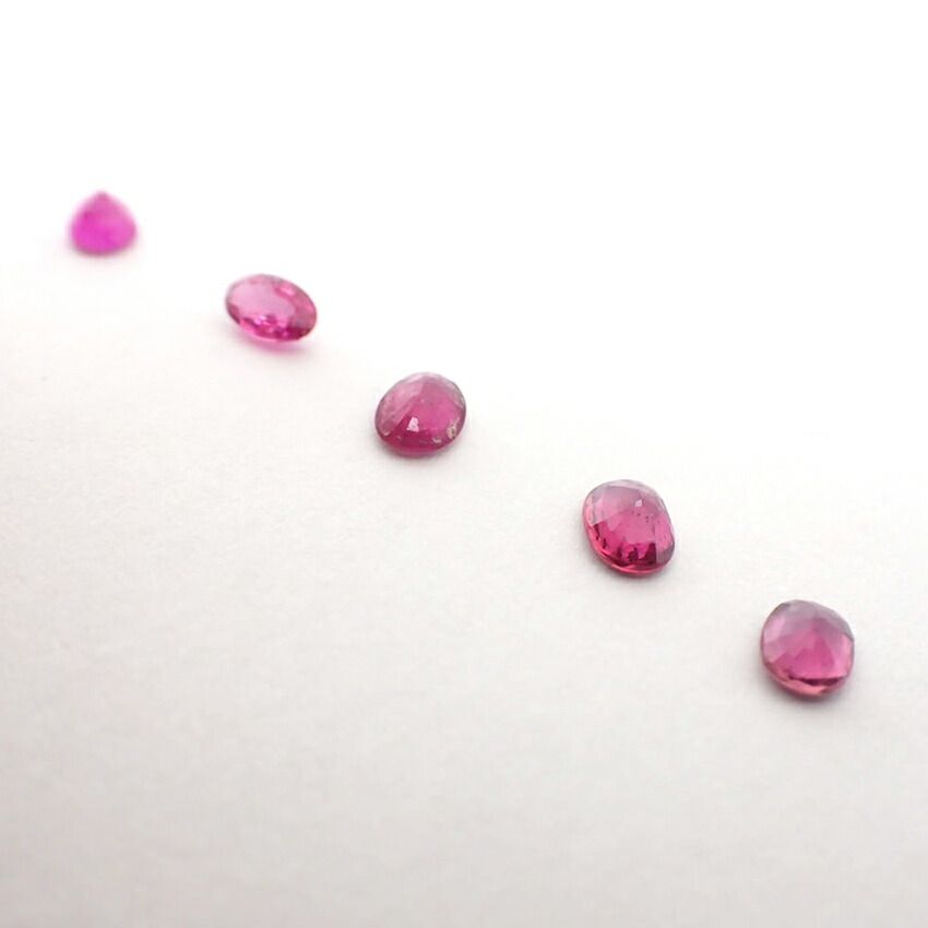 購入 天然ルビー/ルース/5PC/1.664ct/鑑定済///j108-24