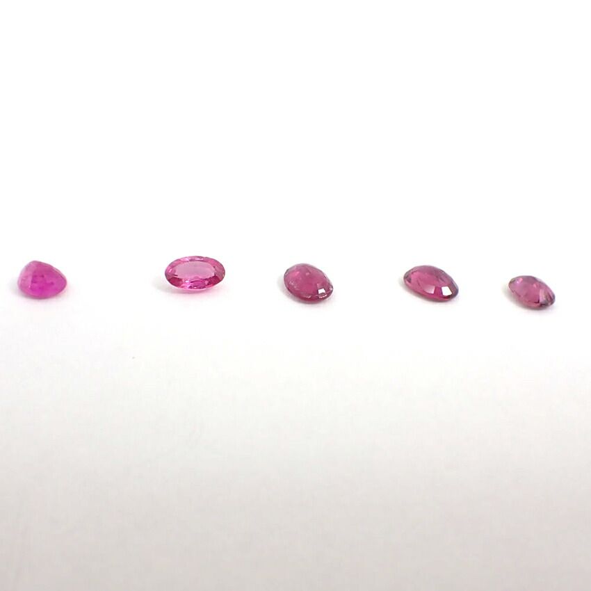 購入 天然ルビー/ルース/5PC/1.664ct/鑑定済///j108-24