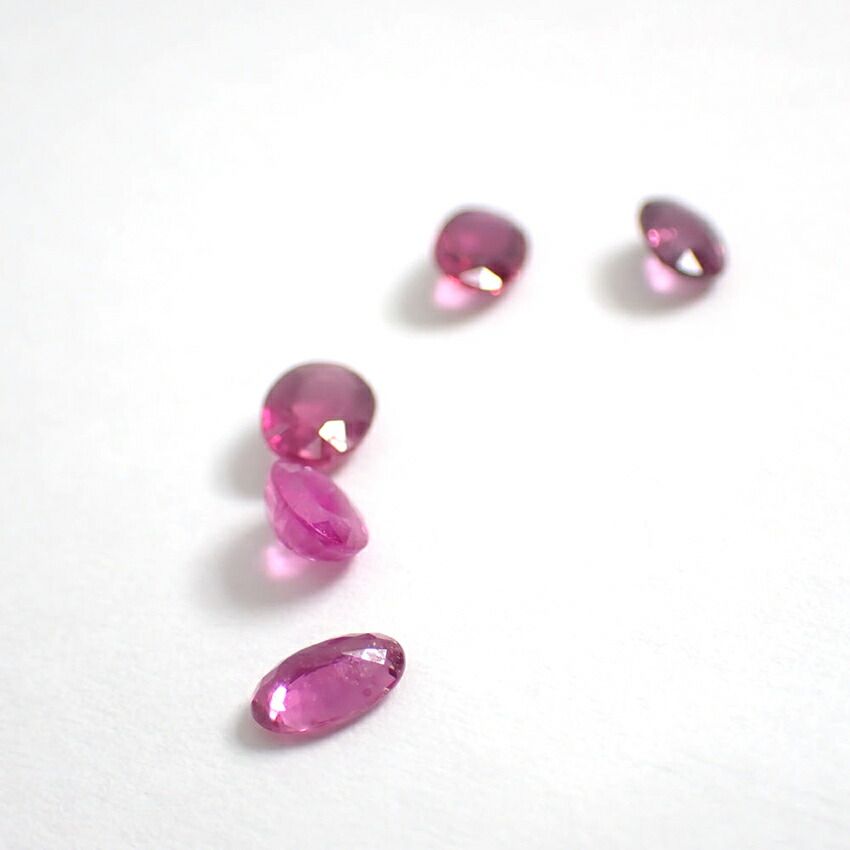 購入 天然ルビー/ルース/5PC/1.664ct/鑑定済///j108-24