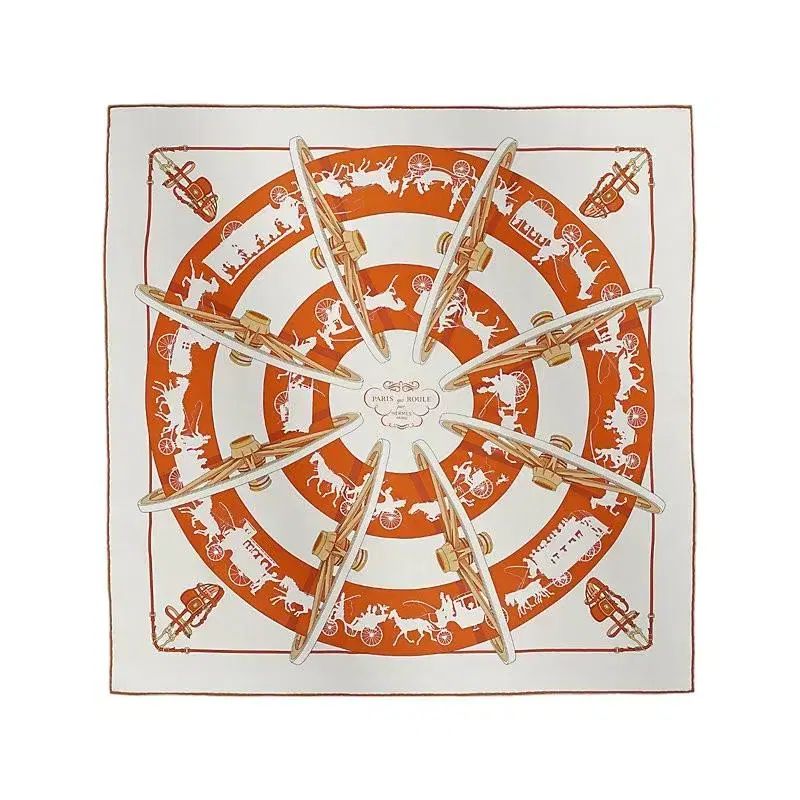 エルメス パリ 퀴 ロール シルク レディース スカーフ 70 カレ 10