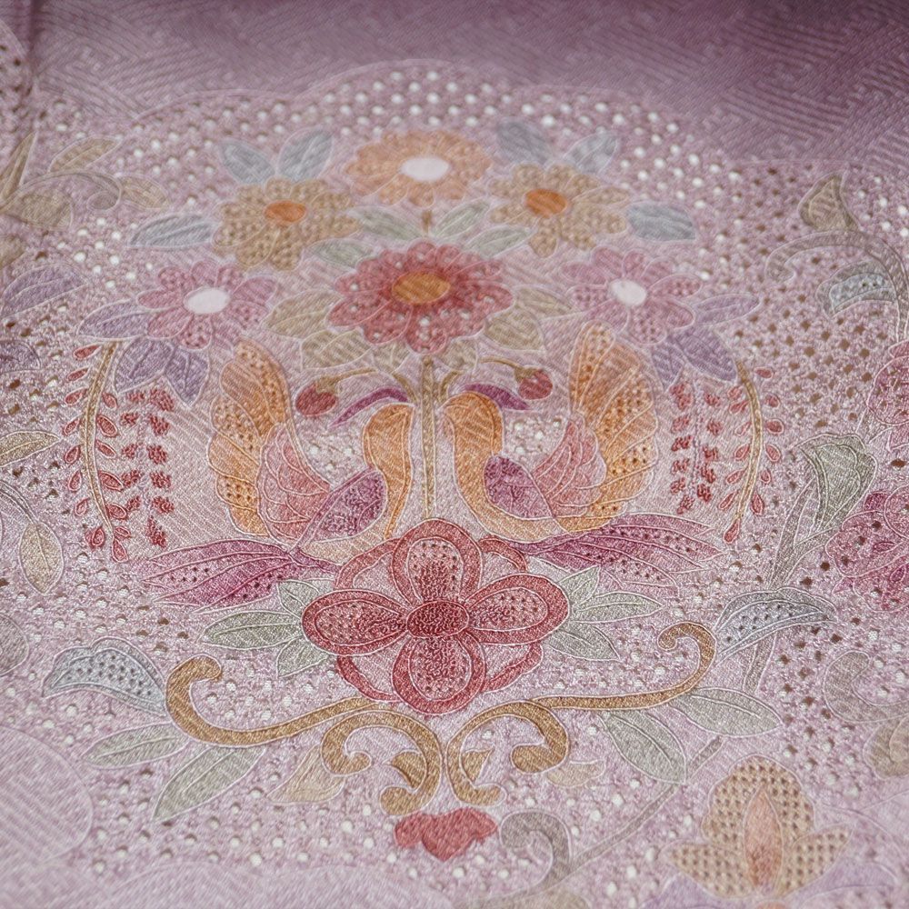 着物セット スワトウ刺繍 付下げ訪問着・袋帯 2点 セット 売れ筋 雲取