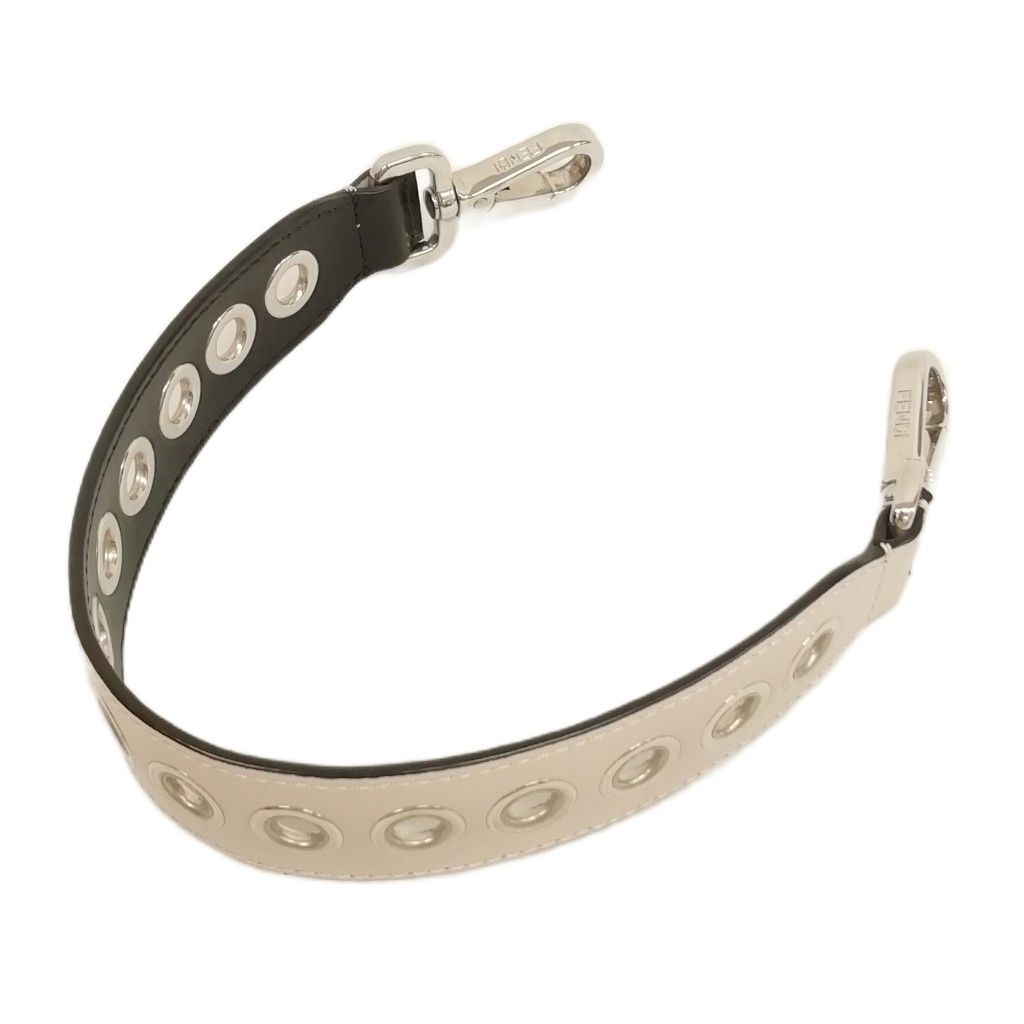 フェンディ FENDI ストラップ ユー ミニ STRAP YOU パンチングレザー ライトベージュ ブラック