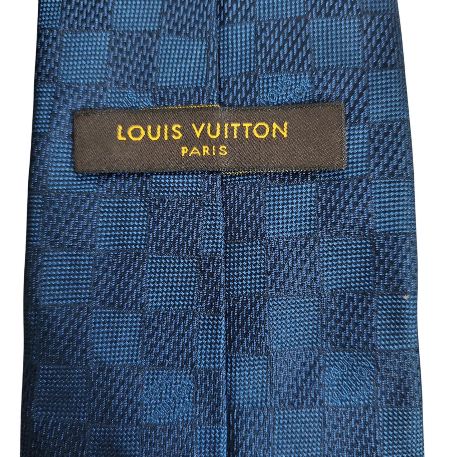 LOUIS VUITTON ルイ・ヴィトン ダミエ シルク ネクタイ FREE ネイビー