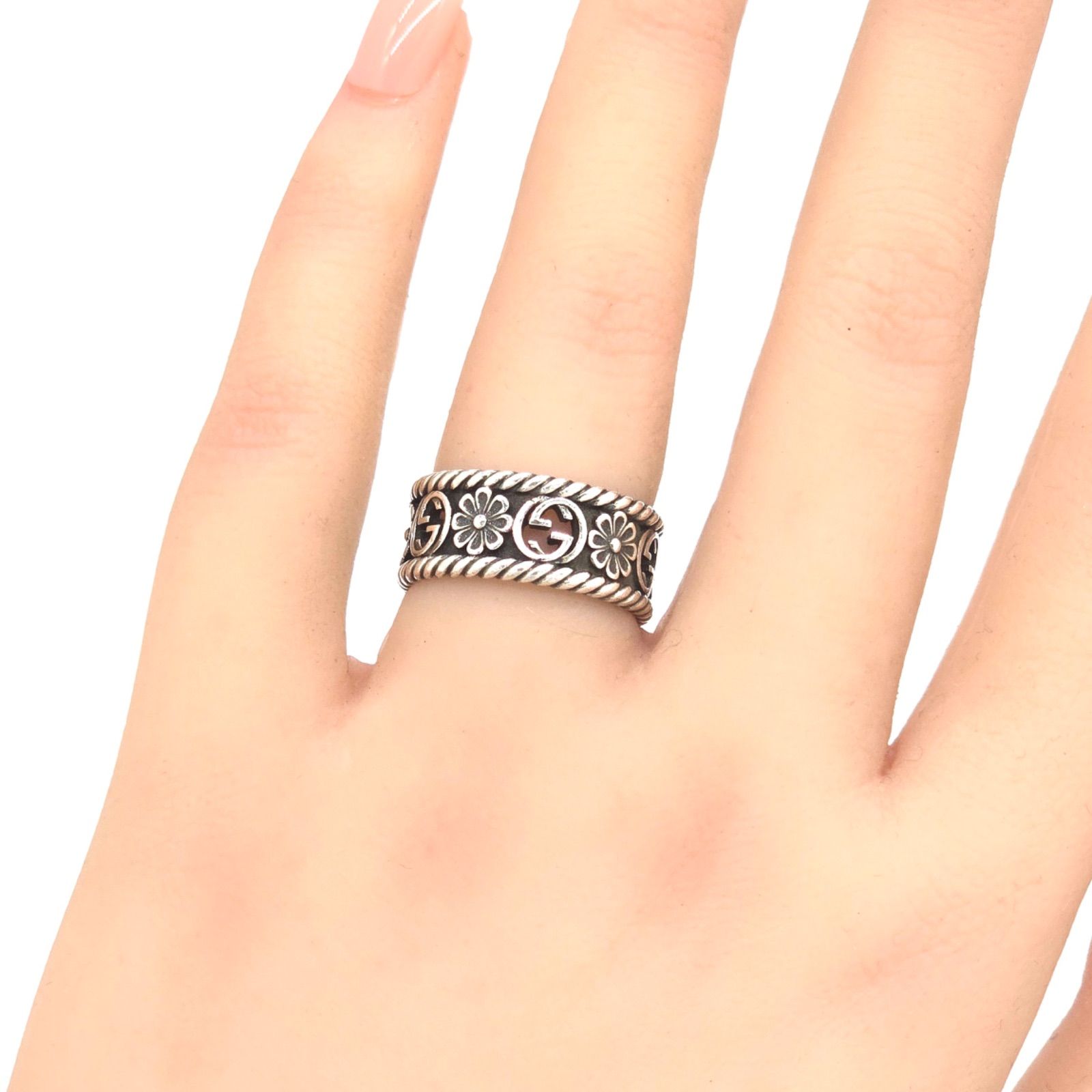 GUCCI グッチ 577263 インターロッキングG フラワー リング 12 約11号