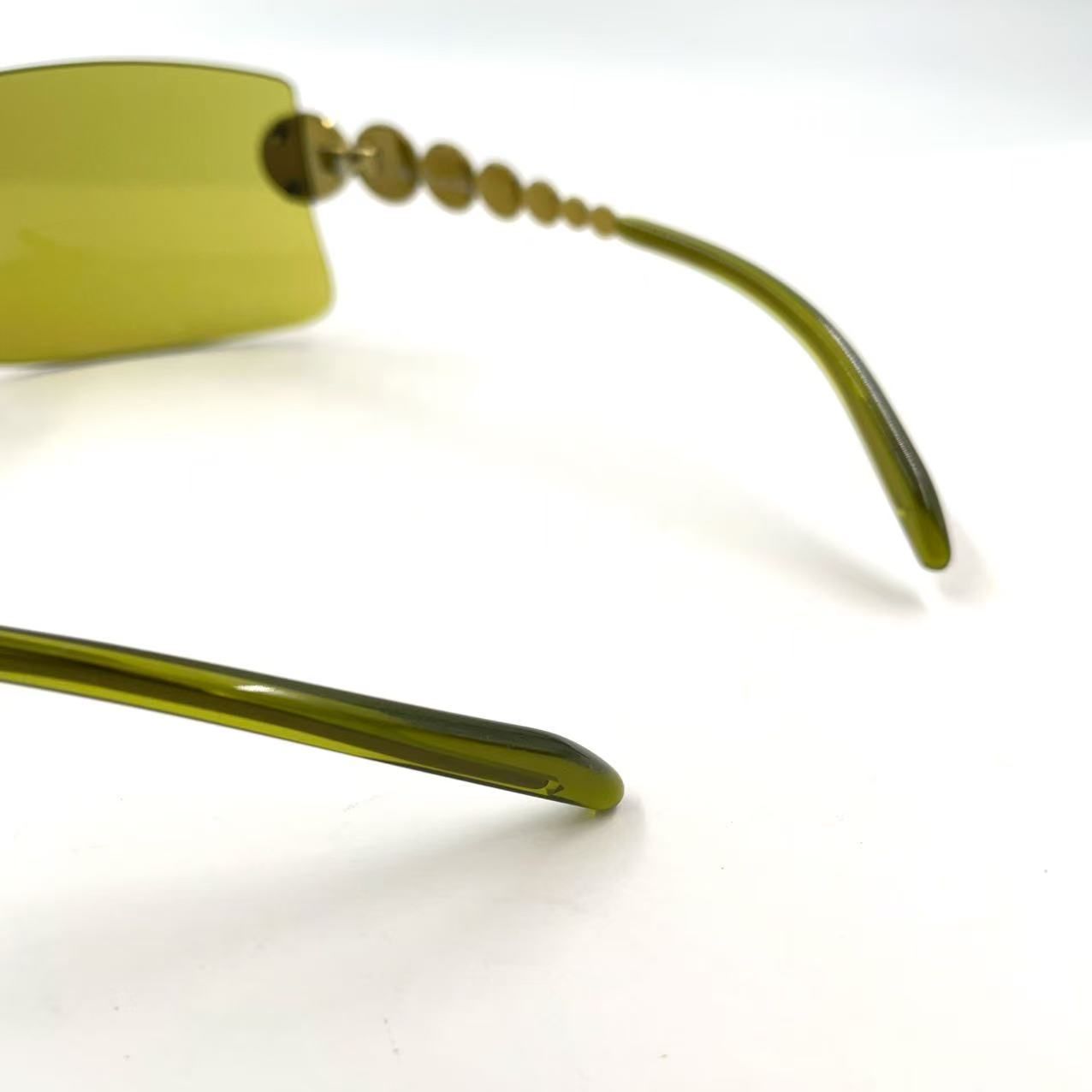  Christian Dior shield プラスチック メタル カーキグリーン サングラス ゴールド 62 A 120 サングラス 小物