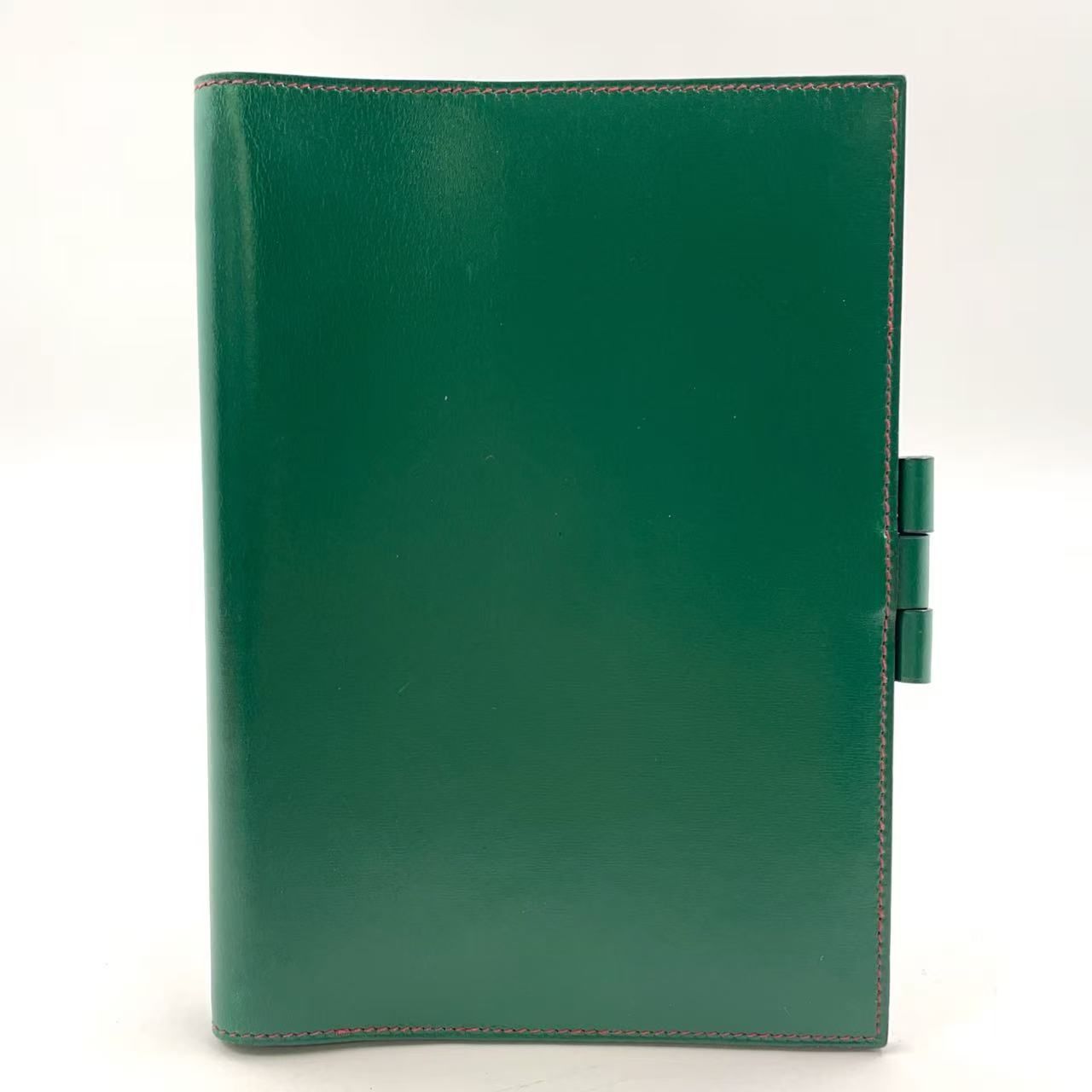 HERMES アジェンダ グローブトロッター B刻印 レザー グリーン×ボルドー 手帳カバー シルバー
