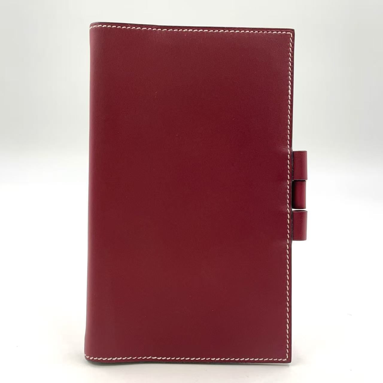 HERMES アジェンダ ヴィジョン H刻印 レザー ボルドー×ライトブラウン 手帳カバー シルバー