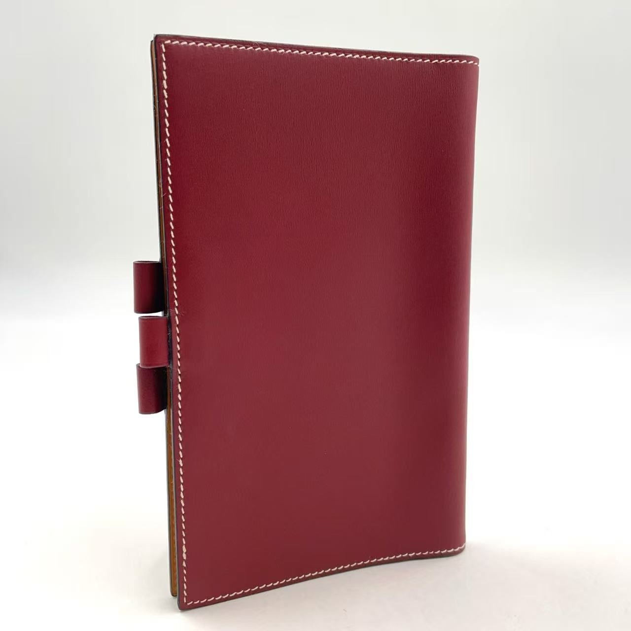 HERMES アジェンダ ヴィジョン H刻印 レザー ボルドー ライトブラウン 手帳カバー シルバー