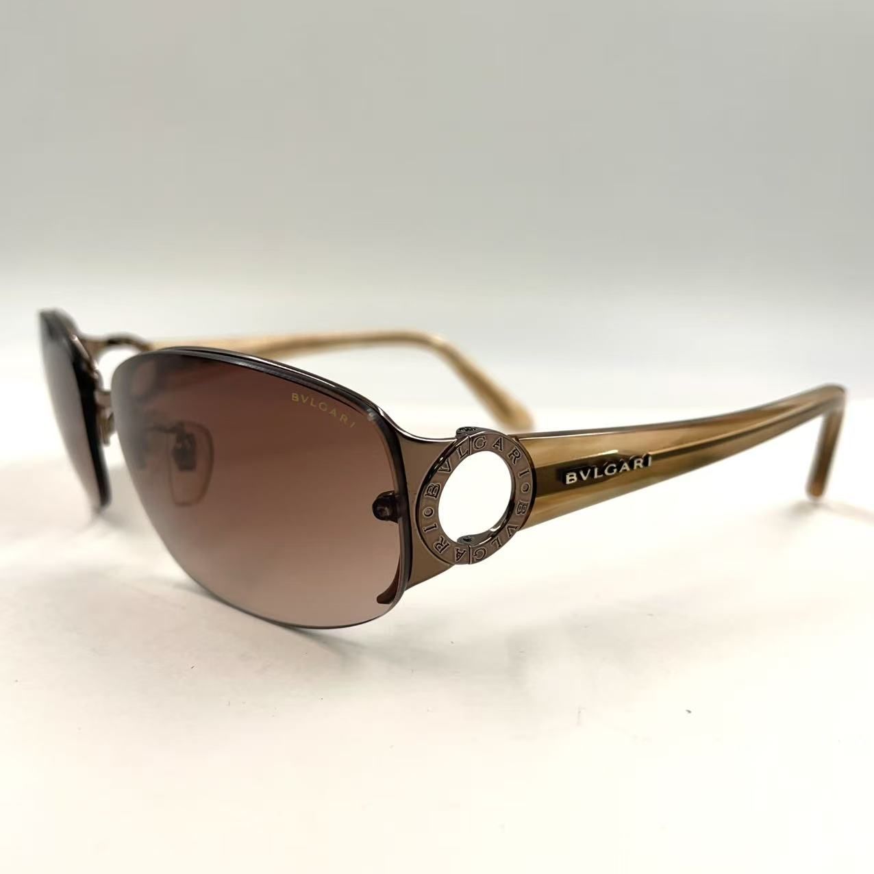 BVLGARI グラデーション 368 13 アセテート メタル ブラウン サングラス BV 6046