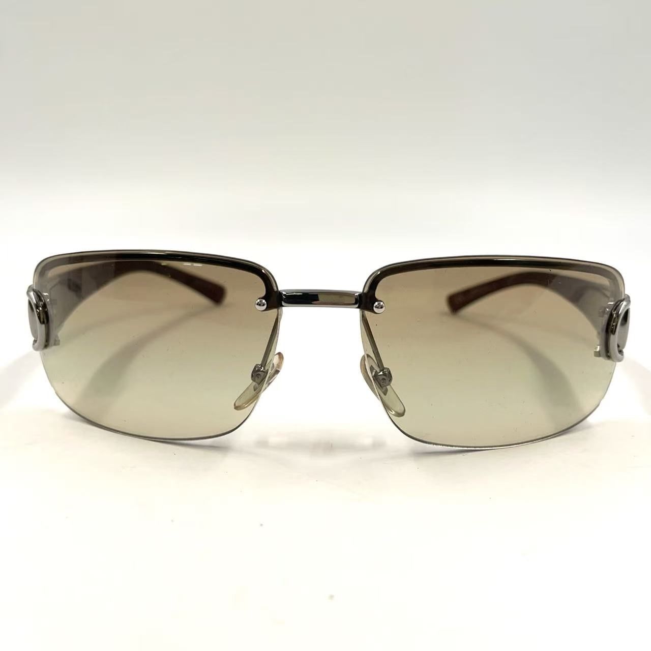 GUCCI ホースビット グラデーション リムレス プラスチック メタル ブラウン サングラス シルバー GG 2766 F S