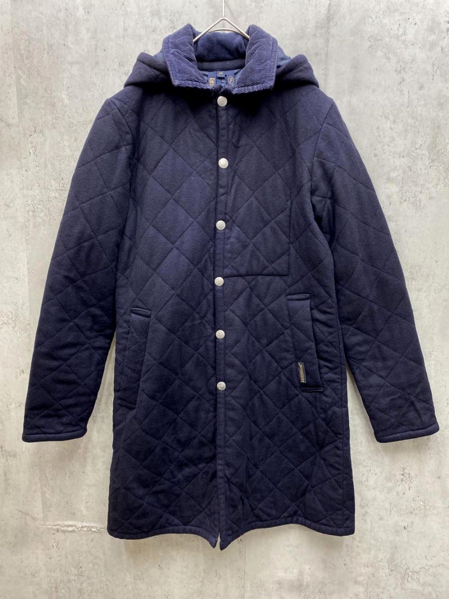 LAVENHAM ラベンハム ウール キルティング コート size34/濃紺