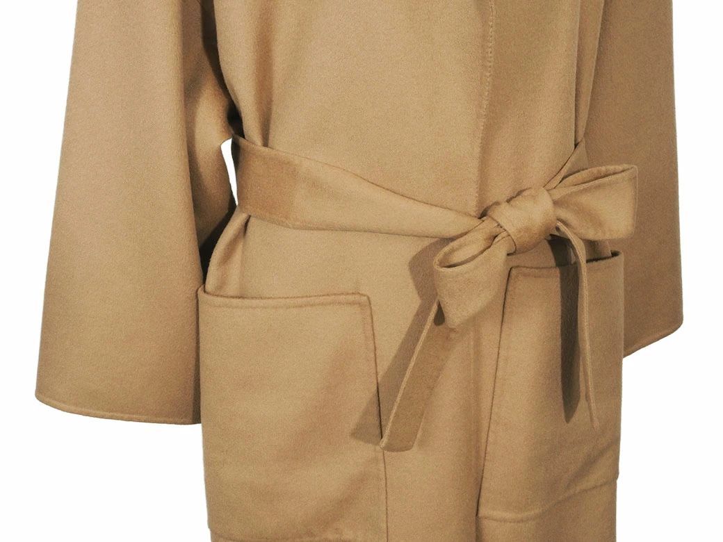 ロエベ LOEWE コート ウール カシミヤ ラップコート アウター キャメル