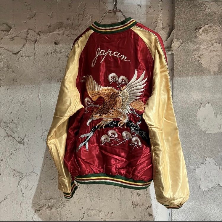 東洋エンタープライズ　スカジャン　リバーシブル 美品 東洋エンタープライズ TT15790-170 EAGLE × BLUE TIGER