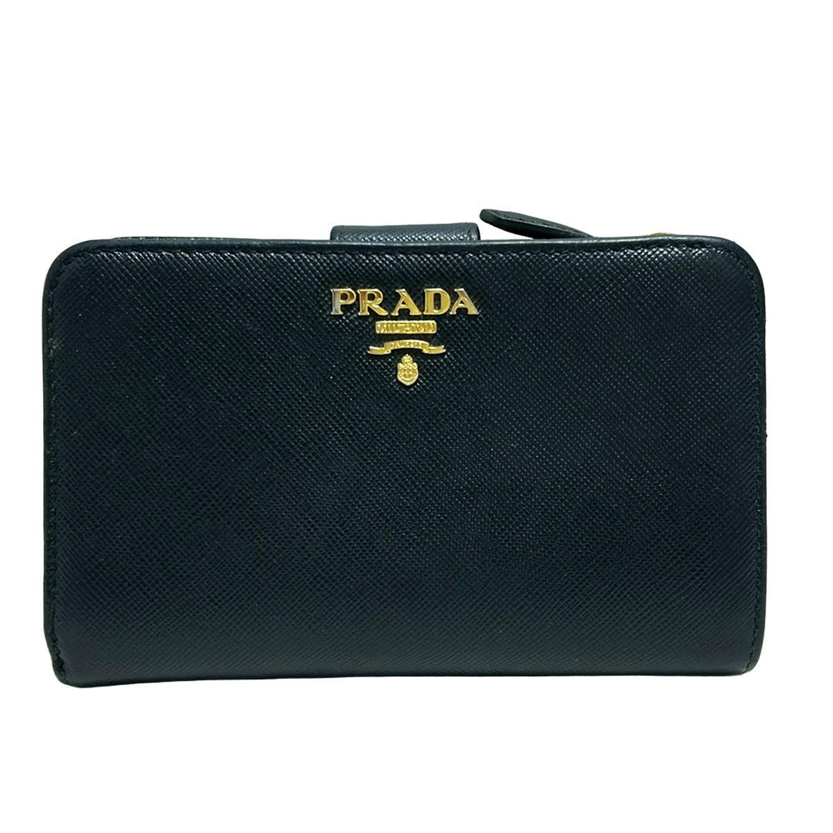 PRADA プラダ 2つ折り財布 黒 レザー