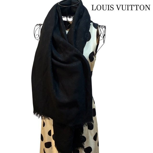値下げしました⭐️Louis Vuitton ブラック ストール ルイヴィトン LOUIS VUITTON モノグラム 大判ストール マフラー