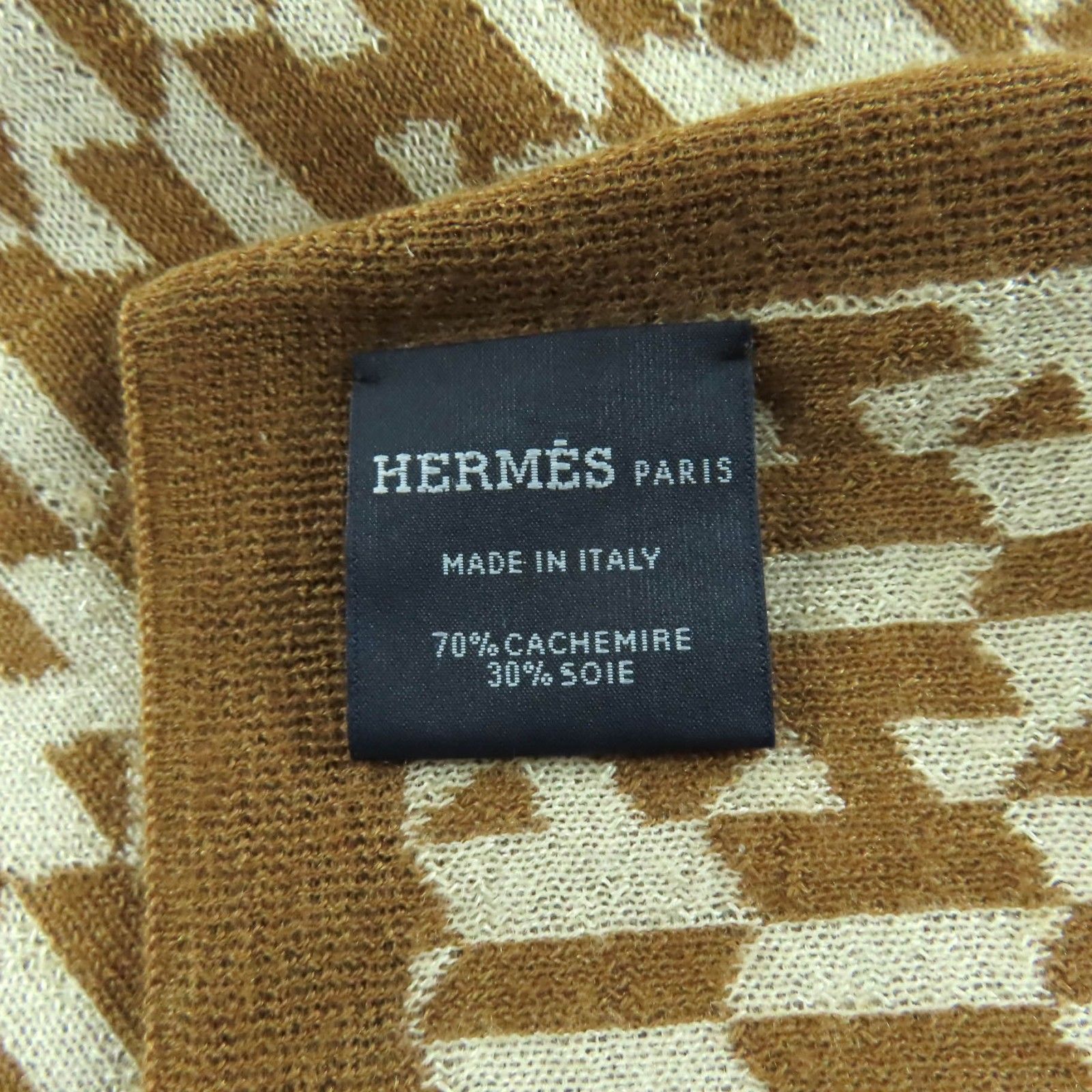 極美品☆HERMES エルメス カシミヤ シルク混 Hデザイン マフラー