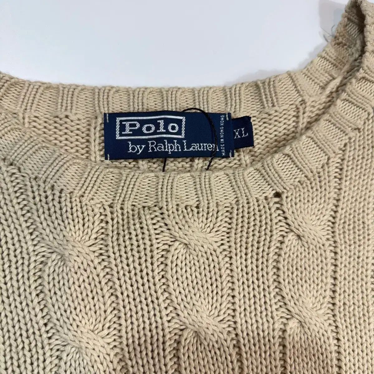 ポロラルフローレン ベージュ ケーブル ニット - メルカリ