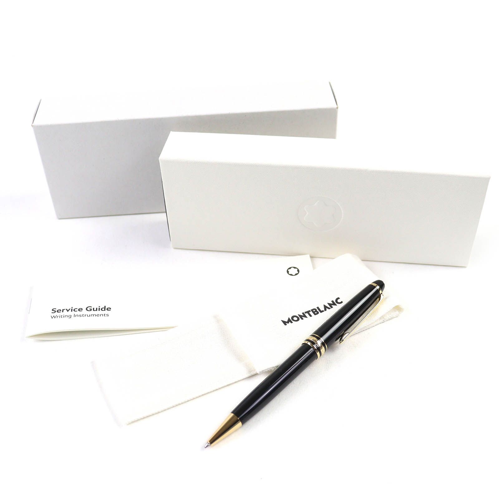 MONTBLANC モンブラン マイスターシュテュック クラシック ツイスト式 ボールペン ブラック ゴールド 箱 保存袋 ケース付き ドイツ製 メンズ 筆記 済み