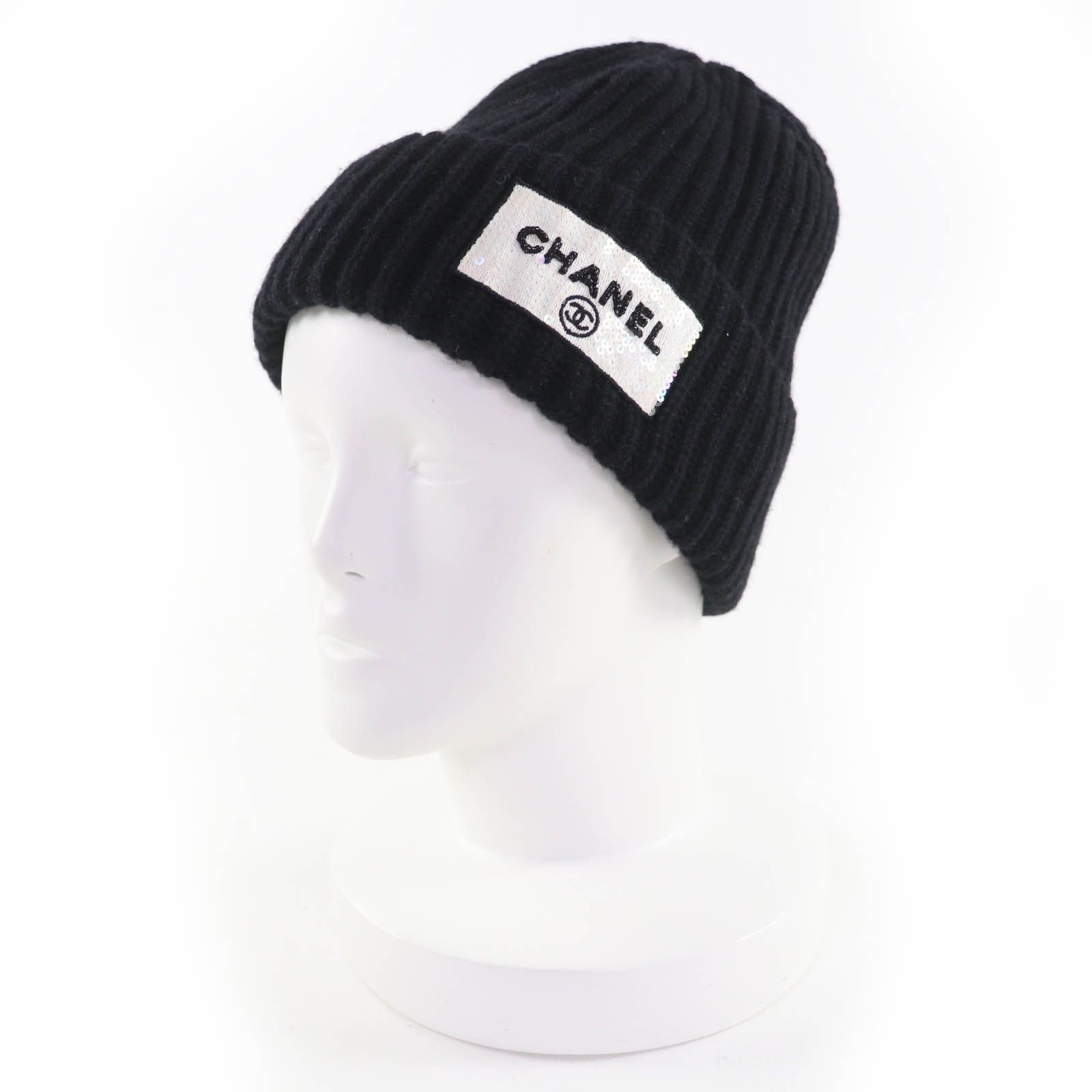 極美品☆CHANEL シャネル 23AW AA9553 カシミヤ100％ ロゴビーズ装飾