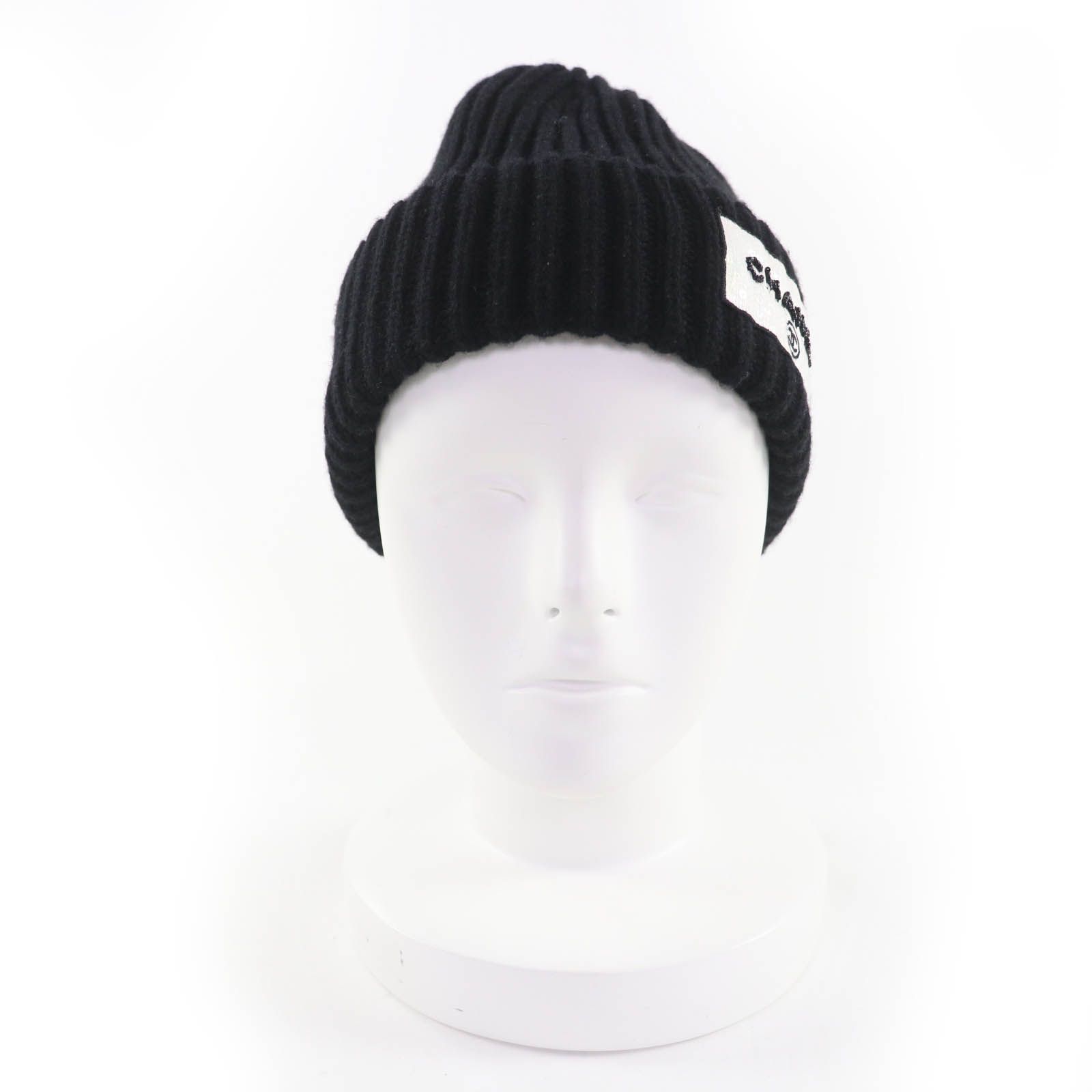 【新品・未使用】CHANEL 23K　ニット帽 ニットキャップ　カシミヤ100％ 極美品☆CHANEL シャネル 23AW AA9553 カシミヤ100％ ロゴビーズ装飾