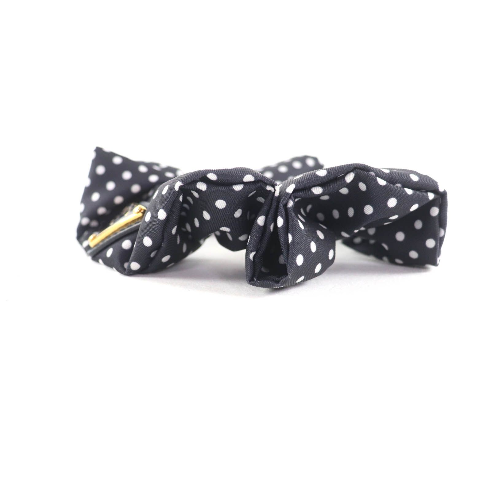 極美品☆PRADA プラダ 1IF015 シュシュ ブラック ドット