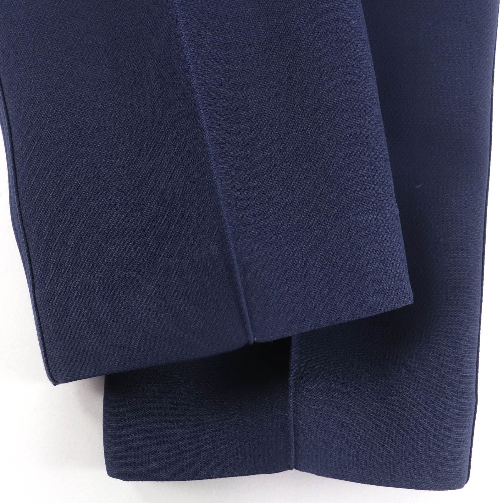 極美品☆Christian Dior クリスチャンディオール 011P11A1166 ウール シルク サブリナ丈 パンツ ネイビー 38 伊製 正規品 レディース 極美品☆Christian Dior クリスチャンディオール 011P11A1166 ウール