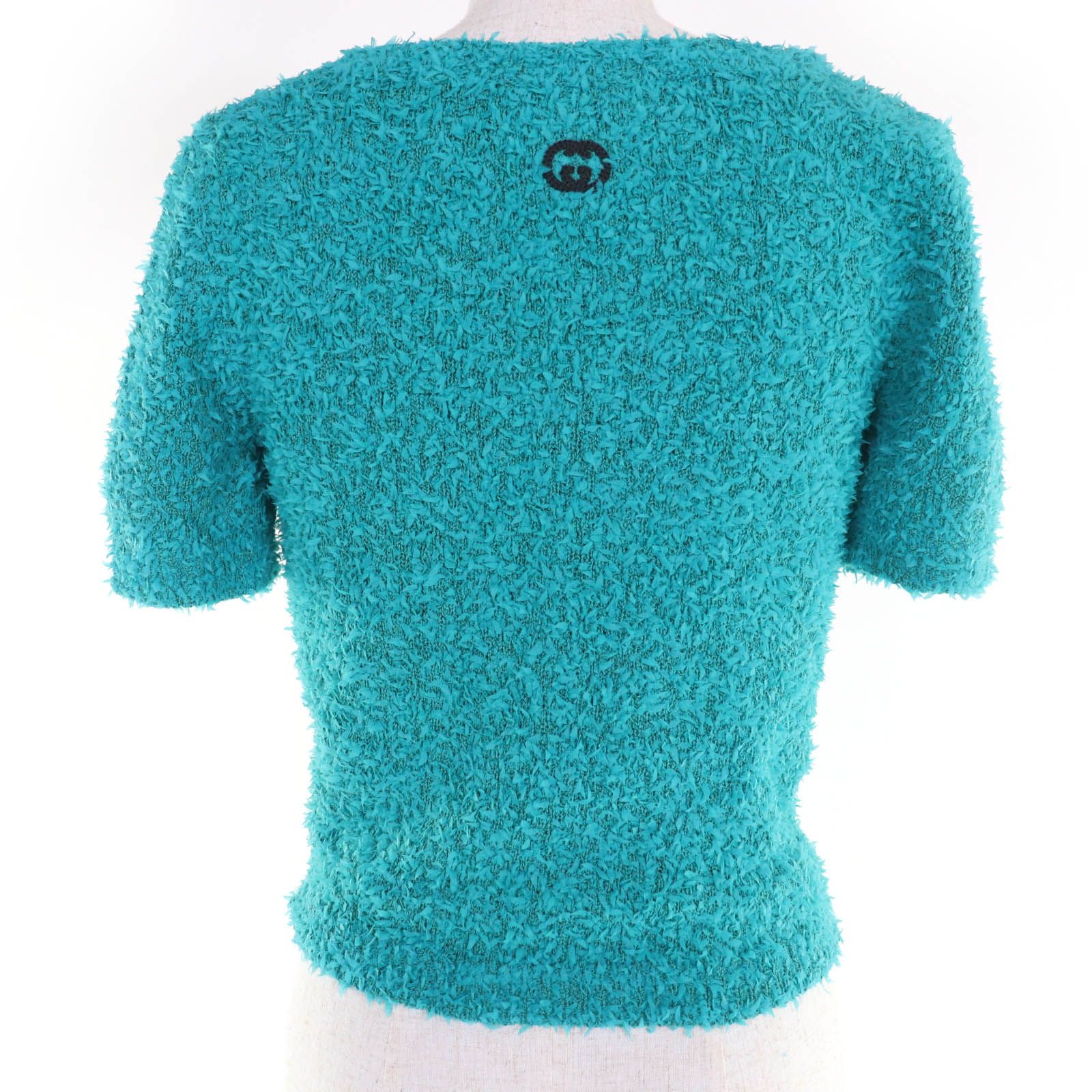 GUCCI ミントグリーン半そでニット 極美品☆GUCCI グッチ 618060 コットン インターロッキングG