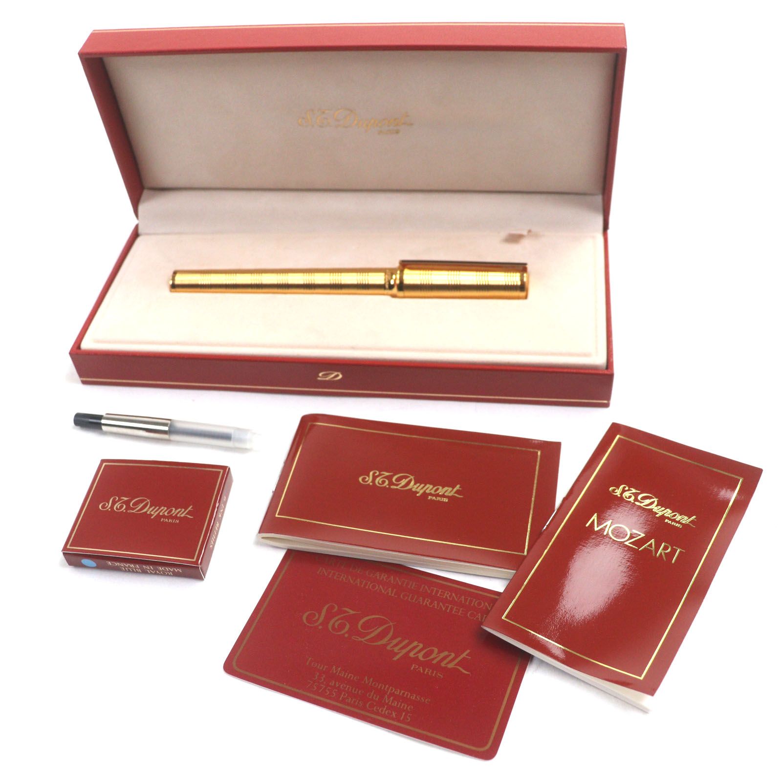 Dupont デュポン ヴィンテージ リミテッドエディション 1991 モンパルナス M 1 ペン先18 K Fニブ 万年筆 ゴールド ケース付き フランス製 メンズ